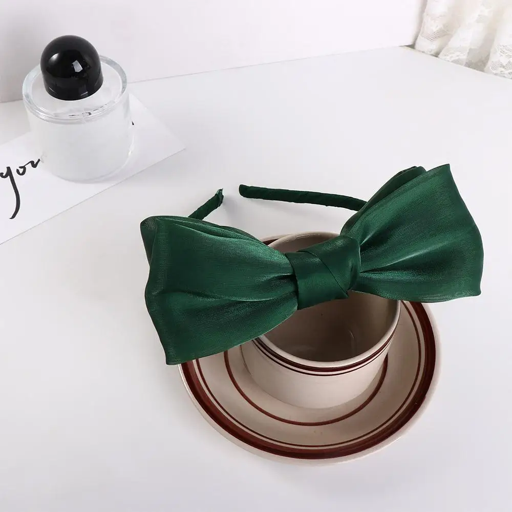 أنيقة الحلو أغطية الرأس غطاء الرأس إكسسوارات الشعر مشرق الحرير هيرباند الكورية نمط هيرباند النساء عقال القوس الشعر هوب #6