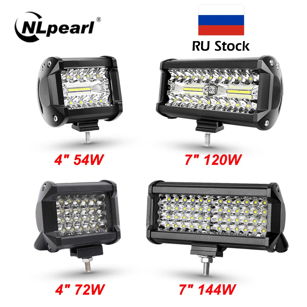 NLpear 12V 24V LED Bar Offroad Spot Flood Combo LED Light Bar/Work Light for Truck Car SUV 4WD 4x4 Boat ATV Barra LED Headlights