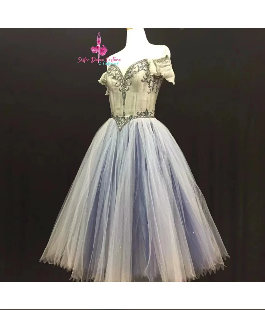 

Professional adult children ballet dress beige long gauze skirt Peng Peng skirt competition dress performance custom