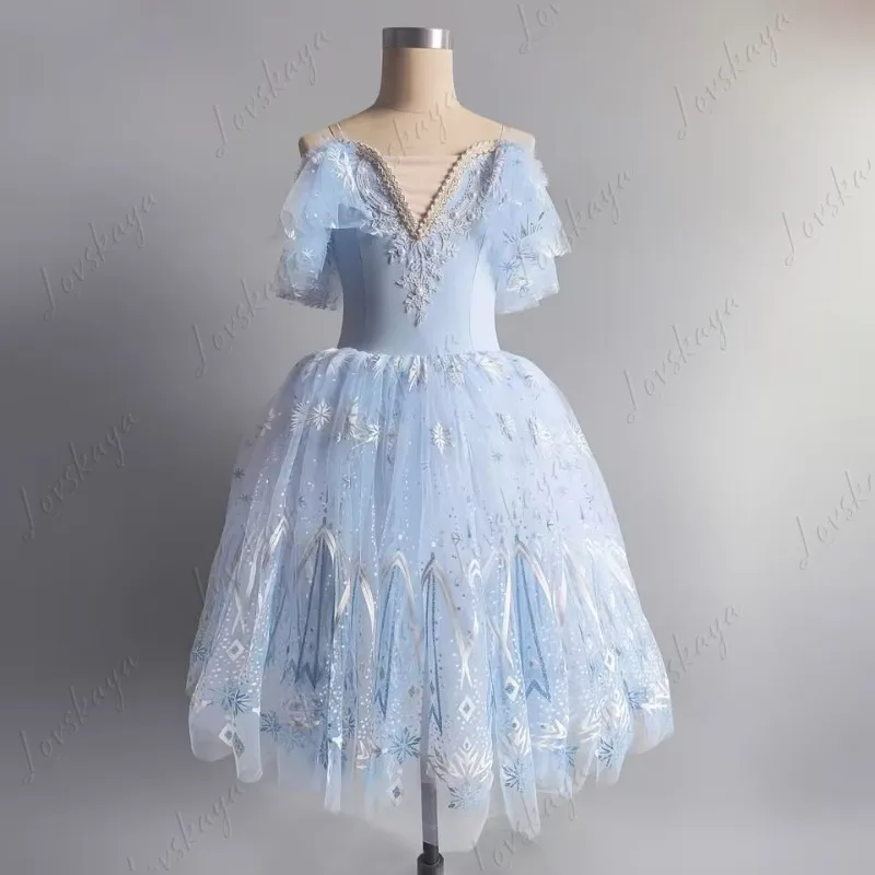 Swan Lake Strappy Chiffon Stage Drama Ballet Dress Little Girl's Performance Costume for Swan Dance