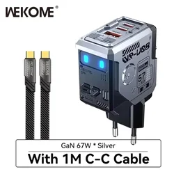 WEKOME 67W GaN Fast Charger Type C Quick Charge Mecha Robot 3Ports QC PD Fast Charging for iPhone Samsung Xiaomi Tablet Macbook