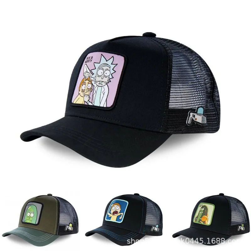 RICK AND MORTY Gorra de béisbol unisex ajustable, gorra clásica con cierre a presión, gorra transpirable tipo camionero, gorra para el sol para golf, pesca y actividades al aire libre
