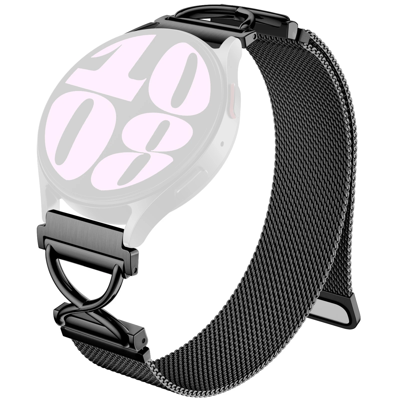 

For Verizon GizmoWatch 2 Milanese Band Electroplated Stainless Steel Magnetic Watch Strap with X-Shaped Connector - Black