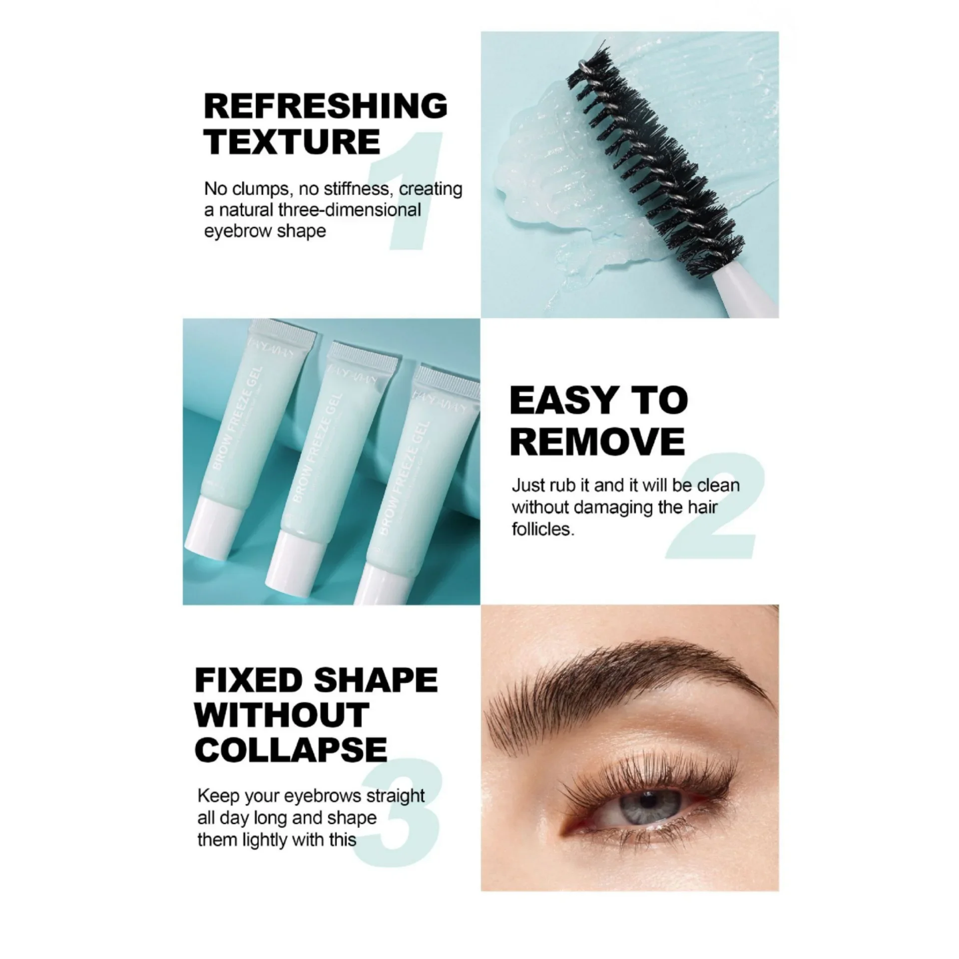防水透明アイブロウジェル長持ち速乾ナチュラルスタイリング汚れなしワイルドブロウクリームメイクアップマスカラ