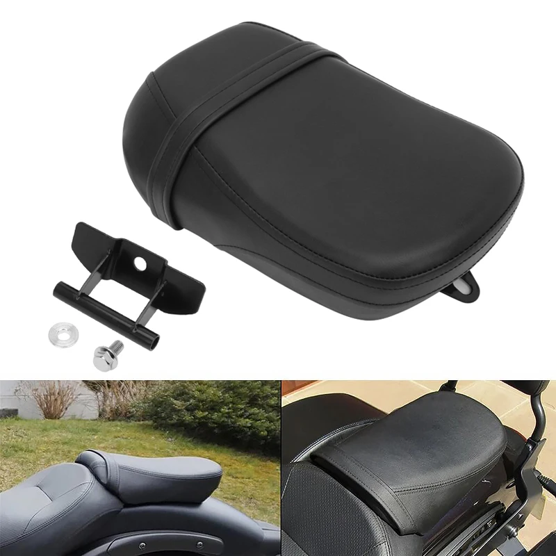 

For Kawasaki Vulcan S650 VN650 2015-2022 Motorcycle Rear Passenger Seat Black Pillion Cushion PU Leather Pad Motor Accessories