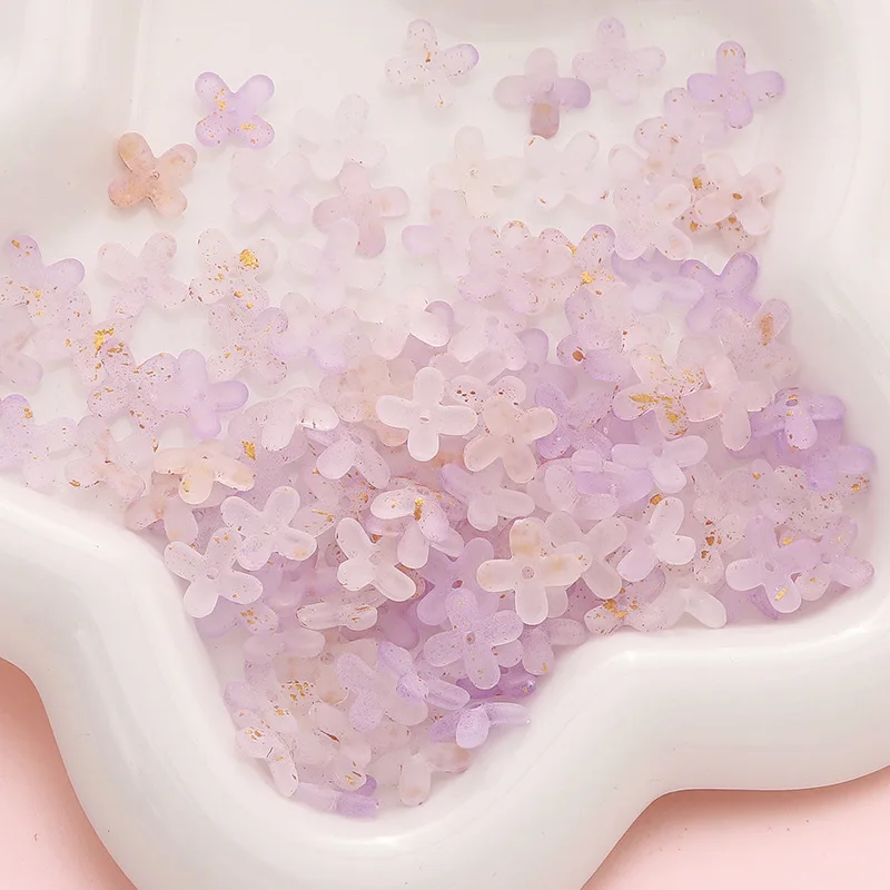 10/50g Acryl-Perlen mit 4 Blütenblättern in verschiedenen Farben, lose Abstandsperlen für DIY-Schmuckherstellung von Halsketten, Armbändern und Accessoires – Detail 4