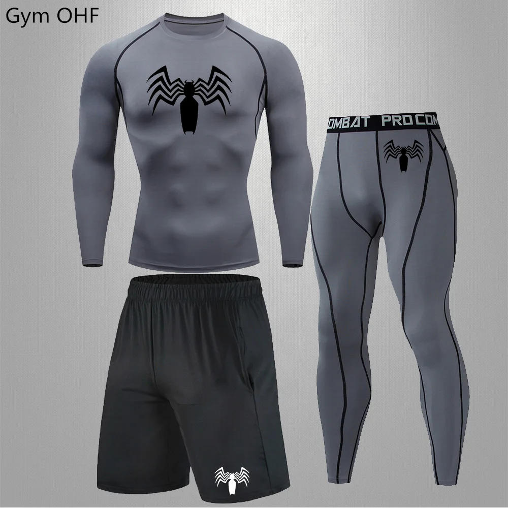 

Bat Men's Training Sportswear Set Gym Fitness Compression Sport Suit Jogging Tight Tracksuits Quick Dry Sports Wear Fit Clothes