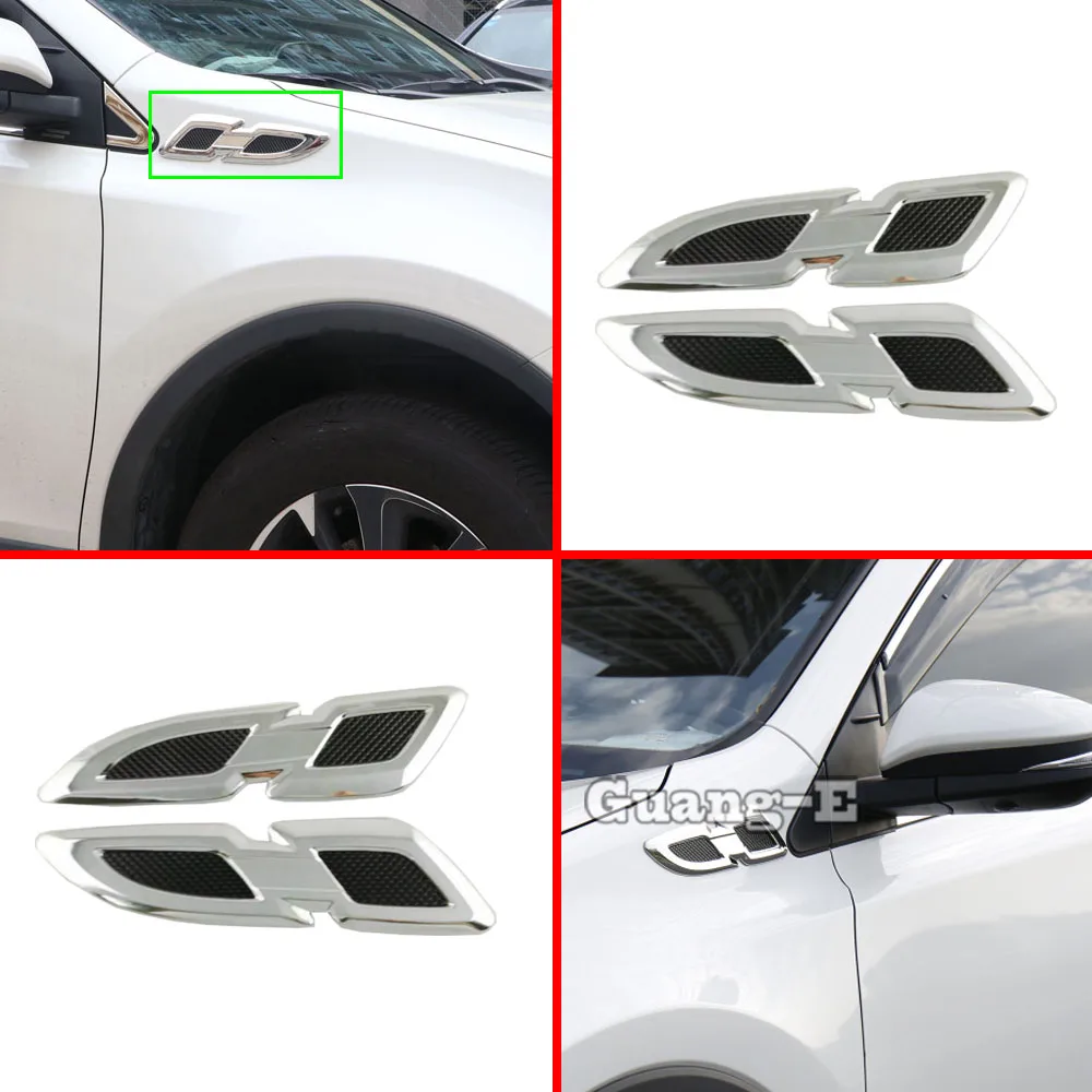 

Автомобильный чехол из АБС-пластика, серебристый, передняя боковая листва, листья, крыло, вентиляционное отверстие, рамка, отделка, 2 шт. для Toyota RAV4 2014 2015 2016 2017 2018