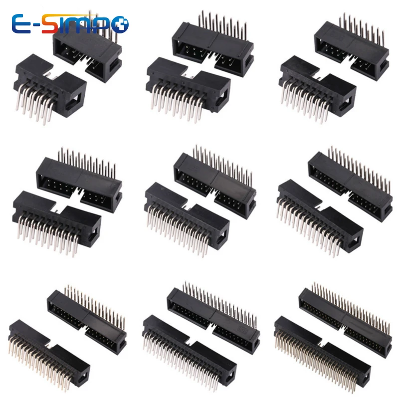 10pcs DC3 2.54mm 0.1" Pitch Straight Right Angle SMT Double Row DC3-6/8/10/20/30/40/50P ISP Male Pin IDC JTAG Socket Box Header - Image 3