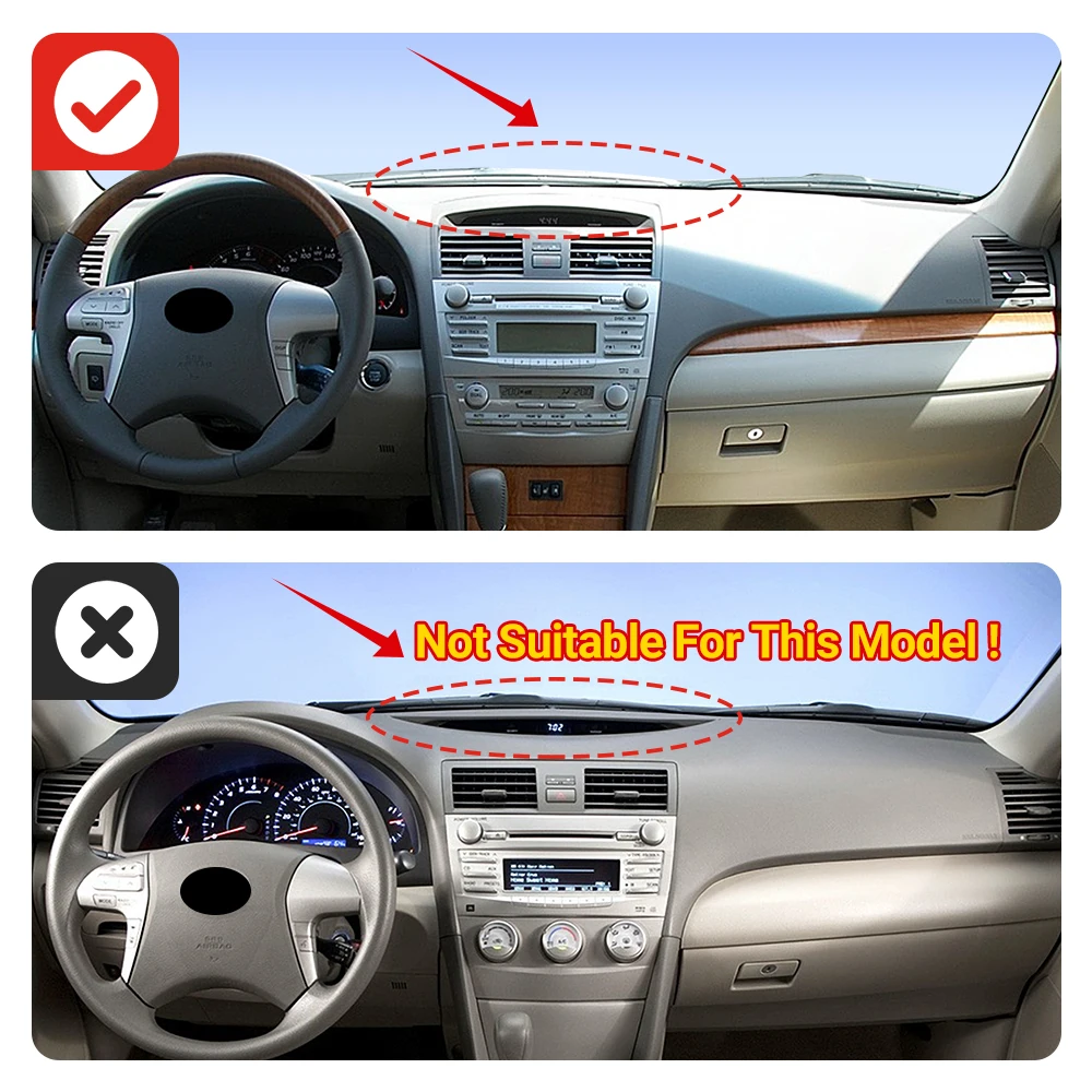 For Toyota Camry XV40 2007 2008 2009 2010 2011 Car Dashboard Non-Slip Cover Avoid Light Pads Anti-UV Carpets Protective Case