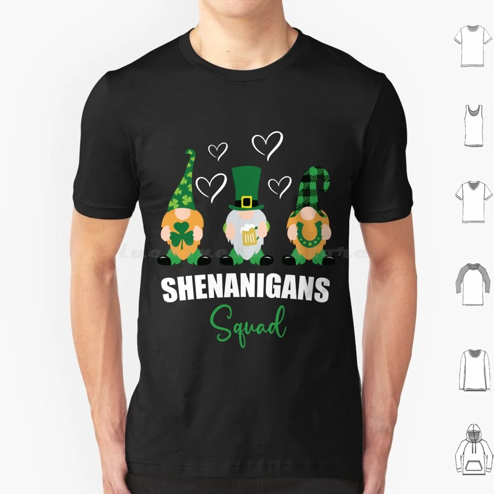 

Shenanigans Squad Funny Irish Shamrock Gnome Day T Shirt 6xl Cotton Cool Tee