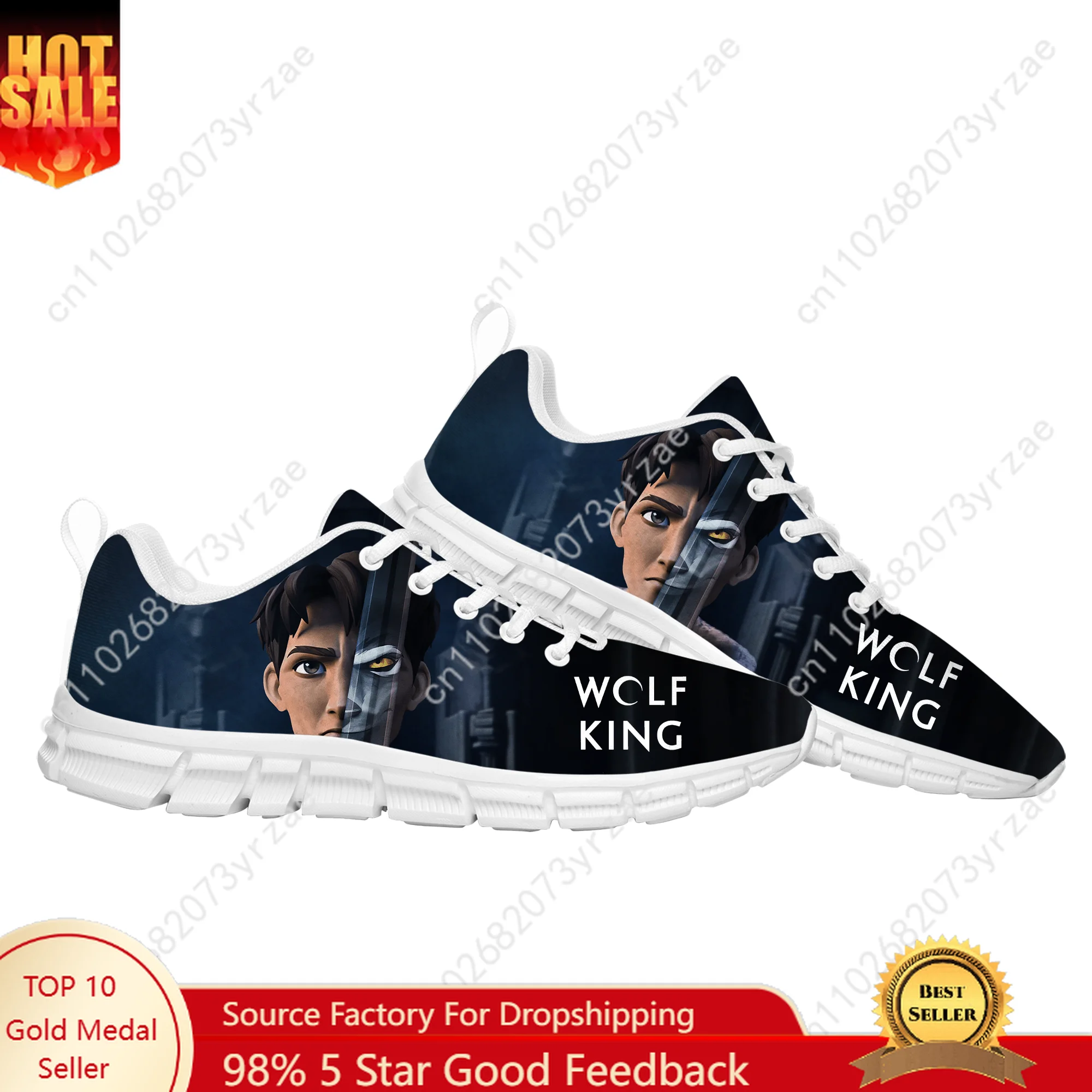 

Wolf King Casual Sneakers Mens Womens Teenager Sports Shoes High Quality Fashion Pattern Print Comfortable Sneaker Custom Shoes
