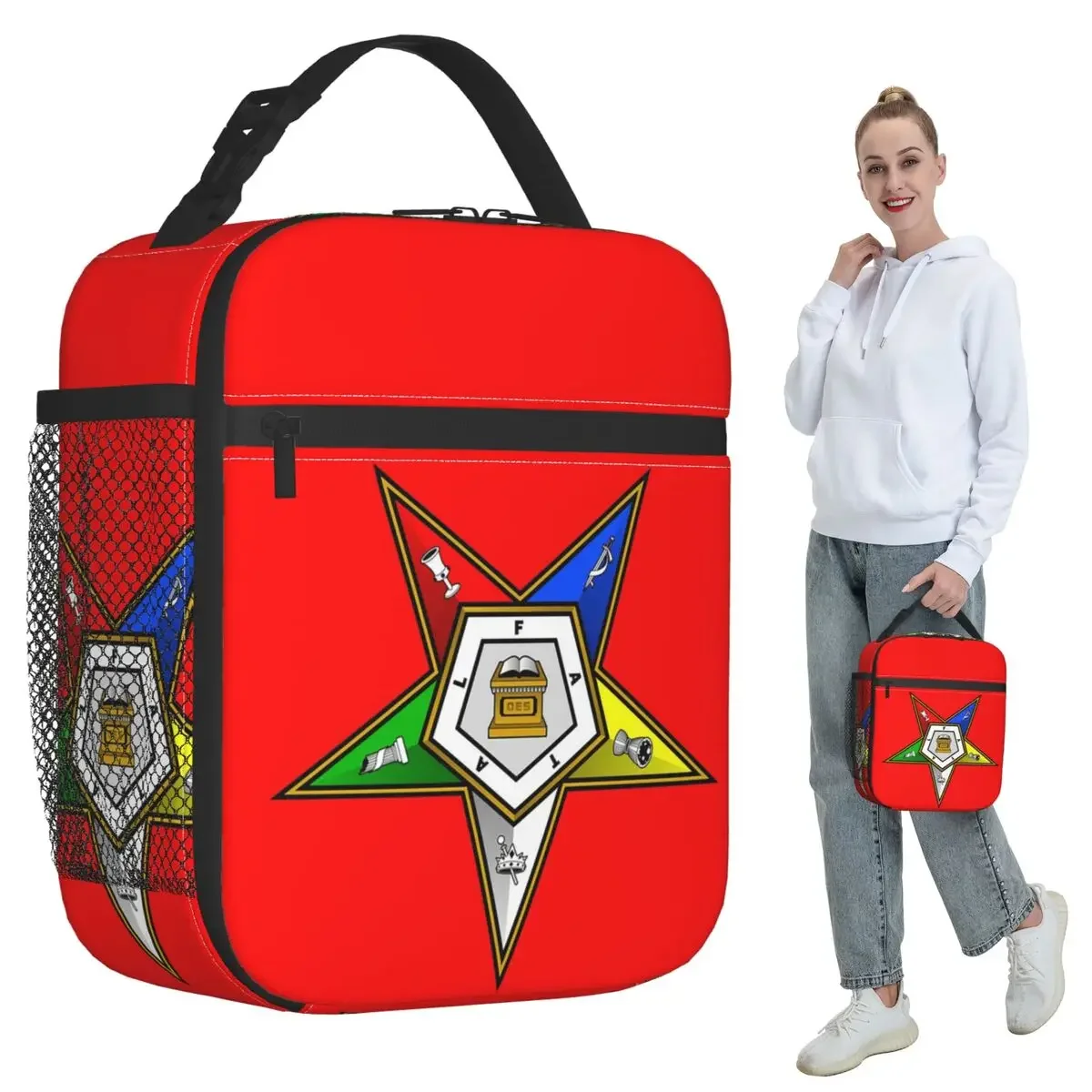 Oes Order Of The Eastern Star Insulated Lunch Bag for Kids School Cooler Thermal Food Box Tote Portable Lunch Boxes Container