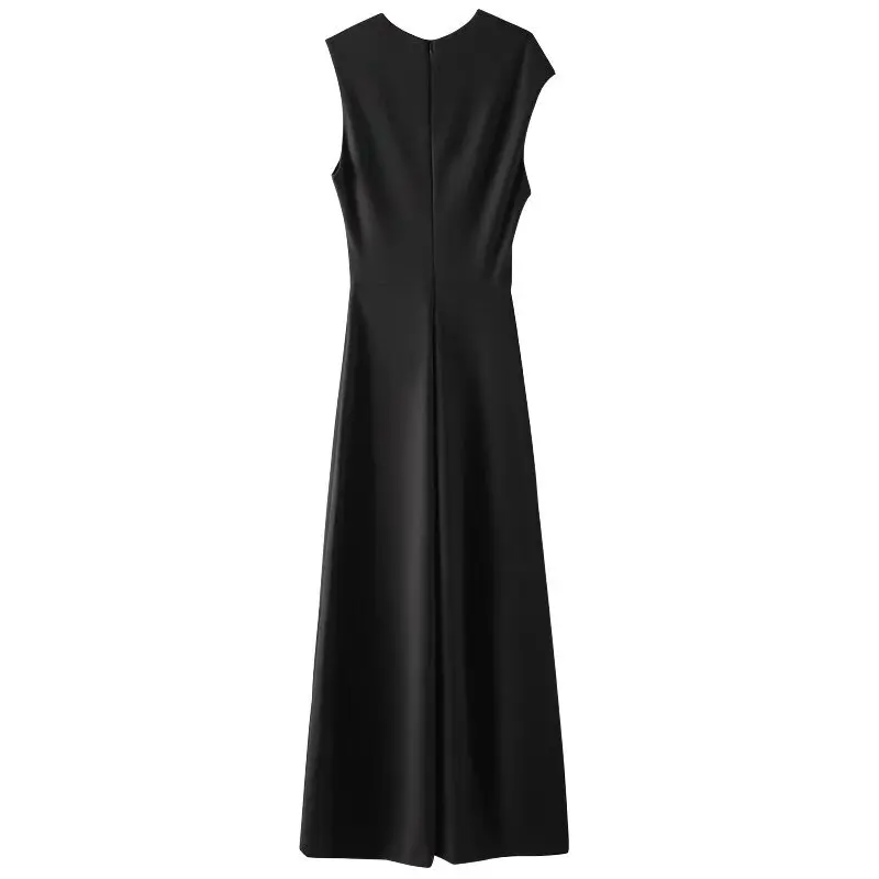 Verwelkte minimalist ische Mode für 2024 ss minimalist ische ärmellose schwarze Overall Frauen