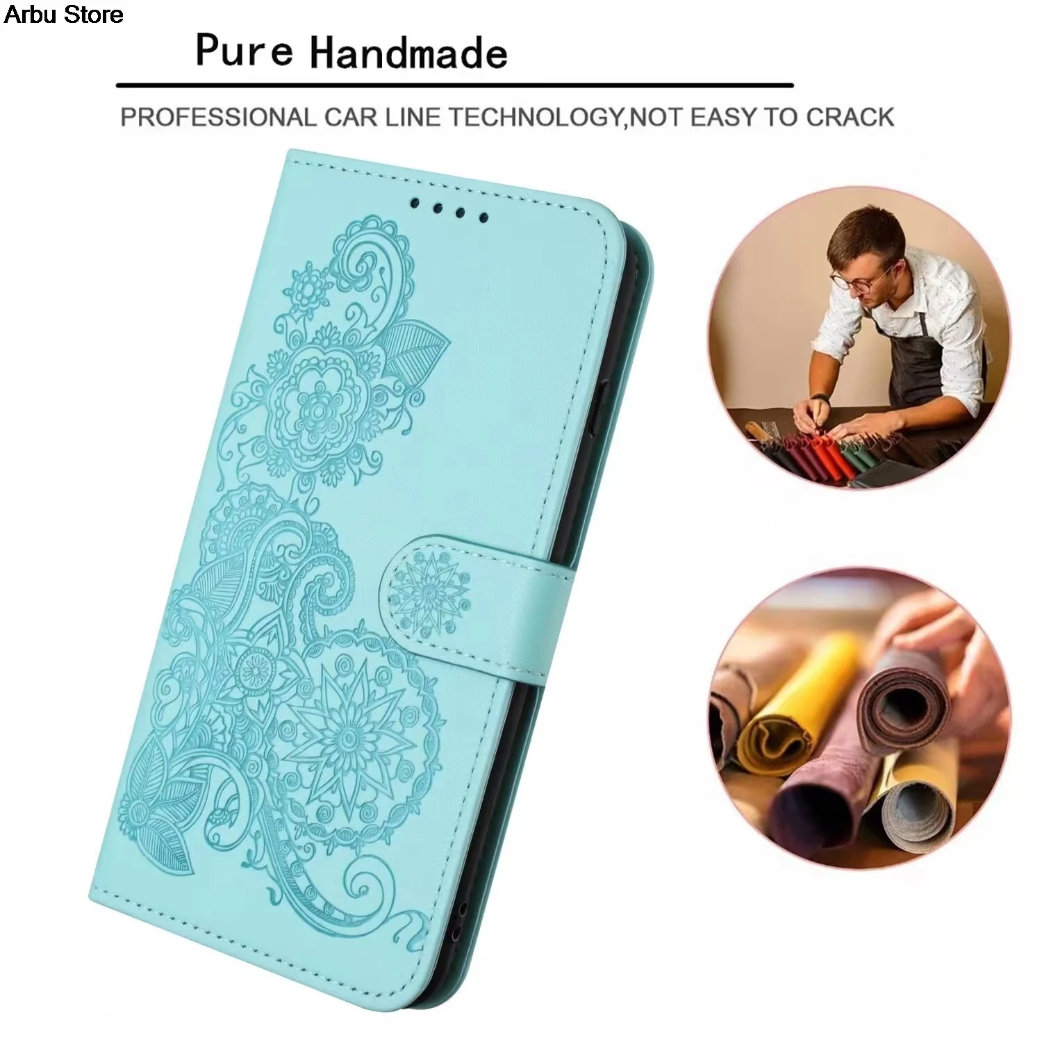 3D Emboss Mandala Wallet Case For iPhone 15 Pro Max 5G Flip Case Leather Magnet Book Funda For iPhone 15 Plus 15Pro Luxury Cover