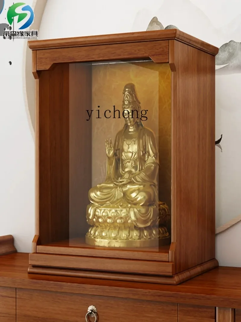 Buddhist Platform Vertical Cabinet Solid Wood Buddhist Niche Modern Home Offering Table SimpleN10