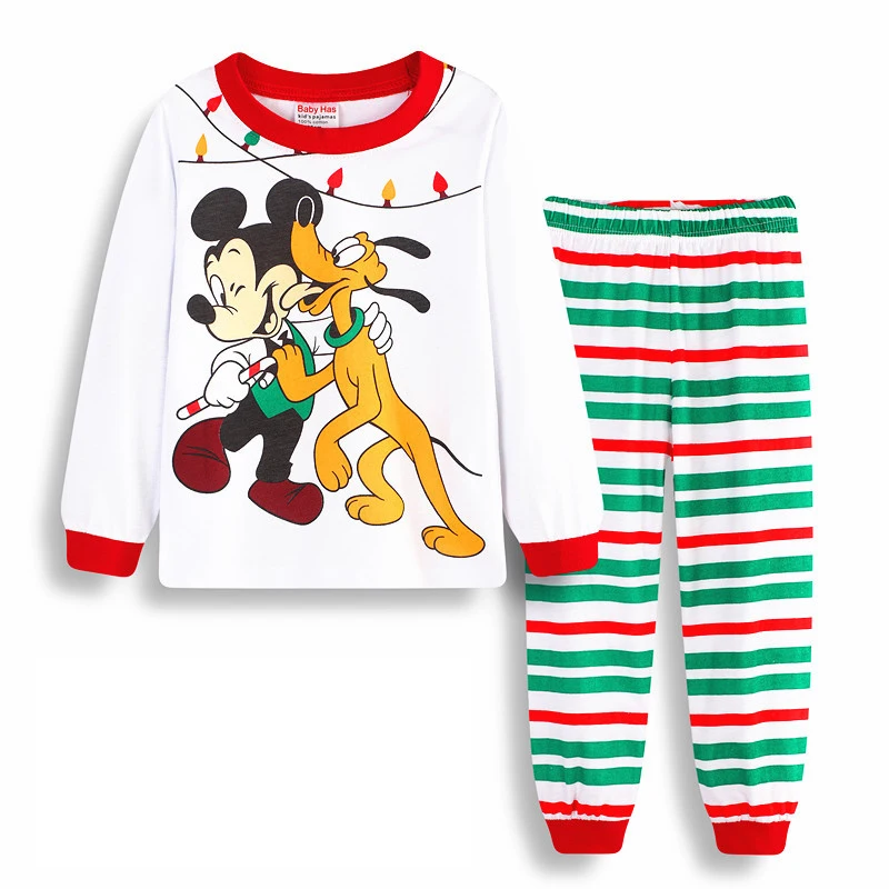 New Spring Autumn Children\'s Clothing Set Mickey Minnie girl boy Sleepwear Kids Pajamas Set Baby Girls Cotton Cartoon Pyjamas