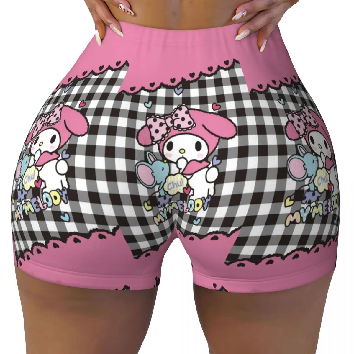 

Custom Women Cartoons Melody Workout Yoga Shorts Athletic Gym Biker Running Shorts