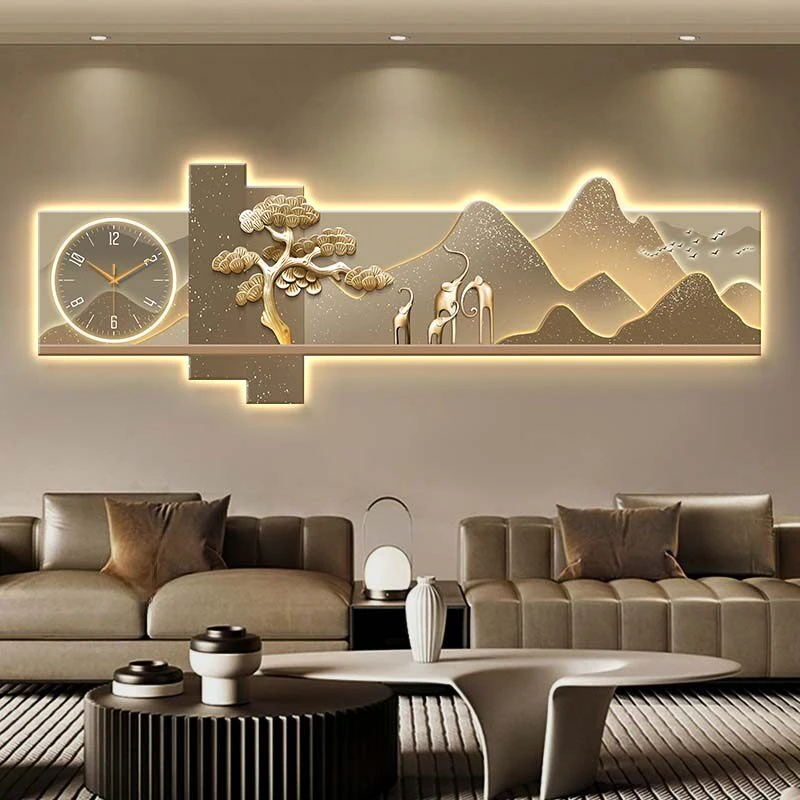 Fortune Bedside Sofa Luminous Wall Clock Large Tree Wall Clock Living Room Bedroom Background Modern Horloges Murales Decoration