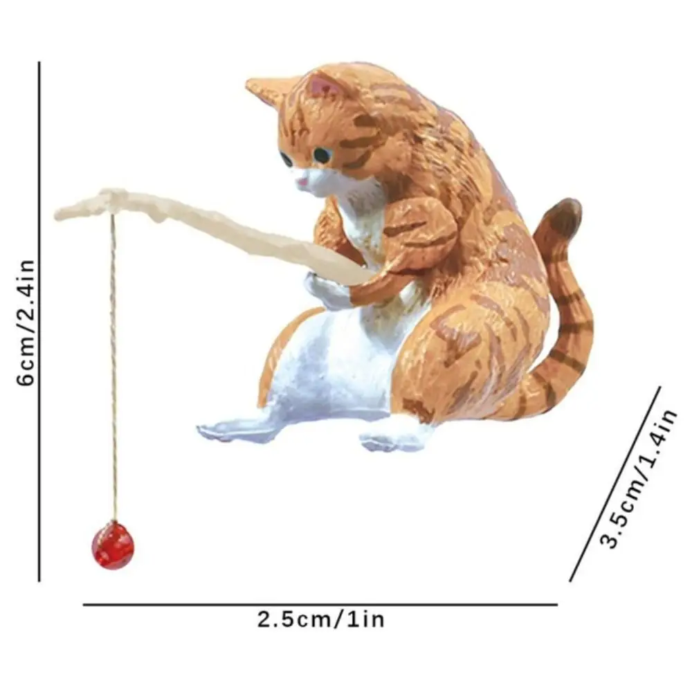 

Aquarium Tanks Decor Easy Use Handicraft Craft Cat Statue Miniature Figurines Kitten Fishing Ornament Fish Tank Ornaments