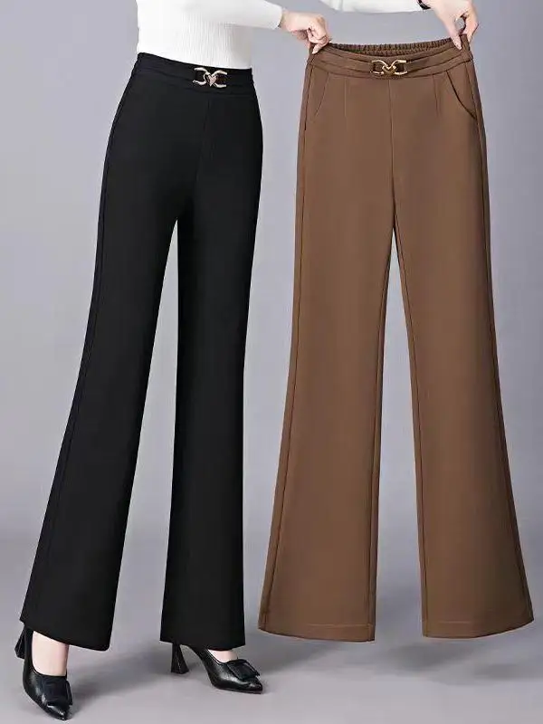 High Waist Wide Leg Pants Women's Loose Slimming Long Trousers Drapey Versatile Casual Suit Pants Chinese Brand Spring 2025