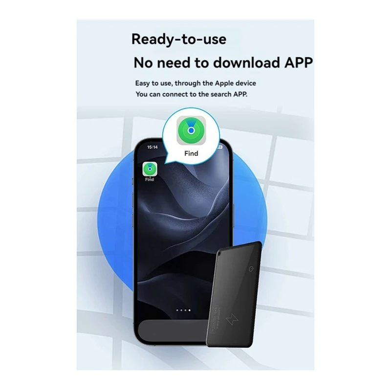 GPS Locator Smart Card Tracking Location Wallet Tracker Card Works With For Apple Find My App Thin GPS Item Finder