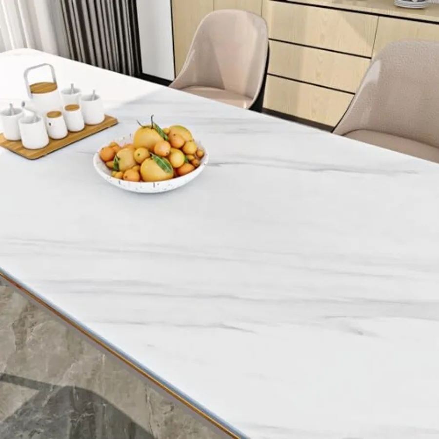 

24x394in White Marble Peel and Stick Countertop Covers Waterproof White Contact Paper for Desk Modern Marble Wallpaper for Kitc