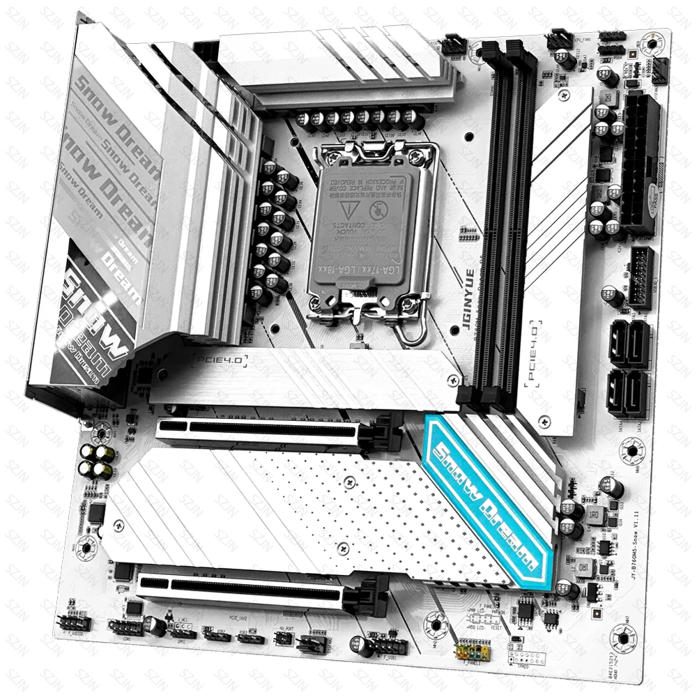 Set scheda madre JGINYUE B760M M-ATX LGA 1700 con Core 12/13/14esimo kit da gioco Hynix M-Die B760M con memoria DDR5 a doppio canale