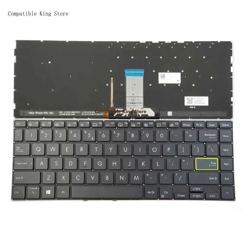 d+New For Asus VivoBook Flip 14 TM420 TM420IA TM420U TM420UA TP470 TP470E TP470EA TP470EZ Laptop Keyboard US Backlit