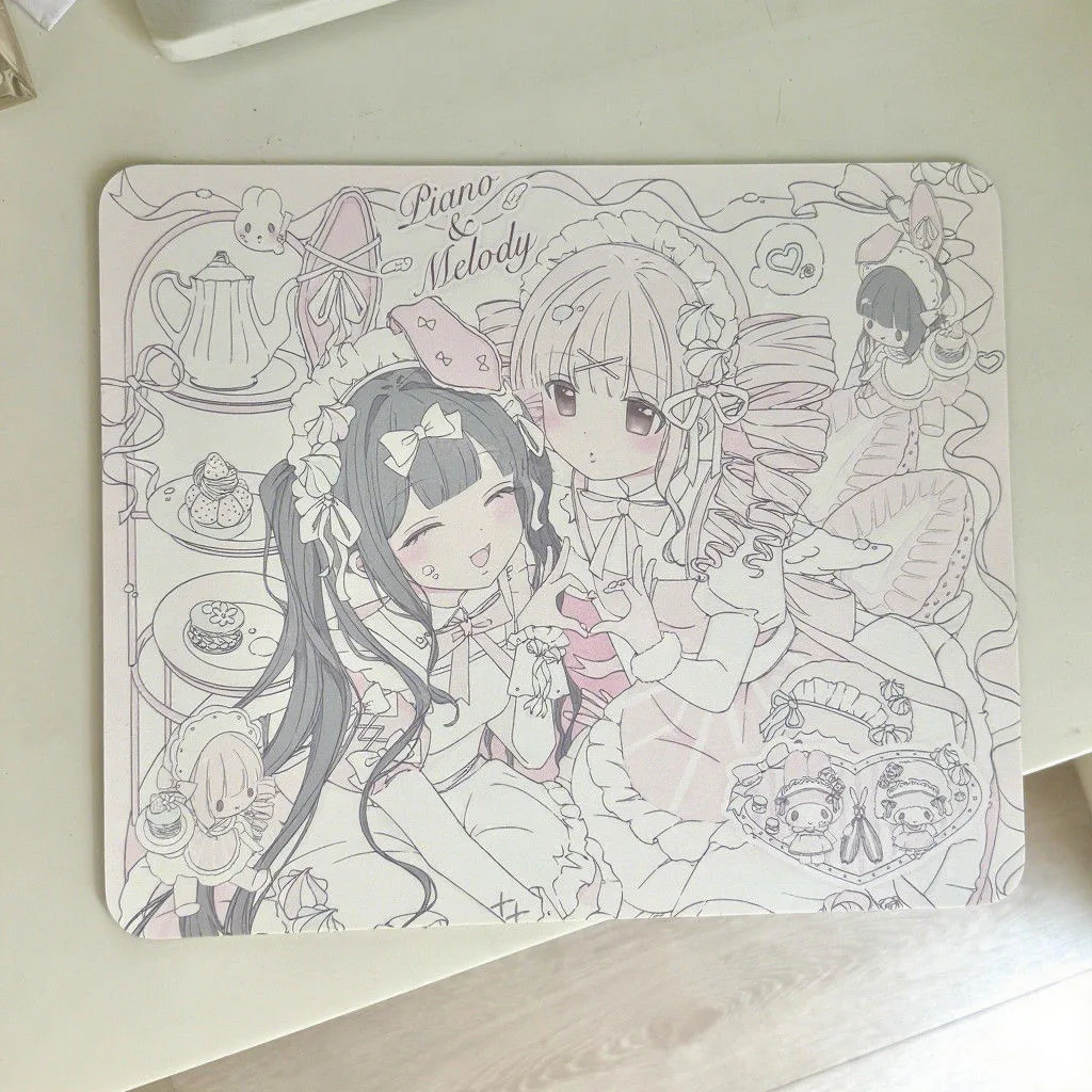 Linda y hermosa estera de escritorio para niña, alfombrilla para ratón, mantel bidimensional para ordenador de oficina, alfombrilla para mesa