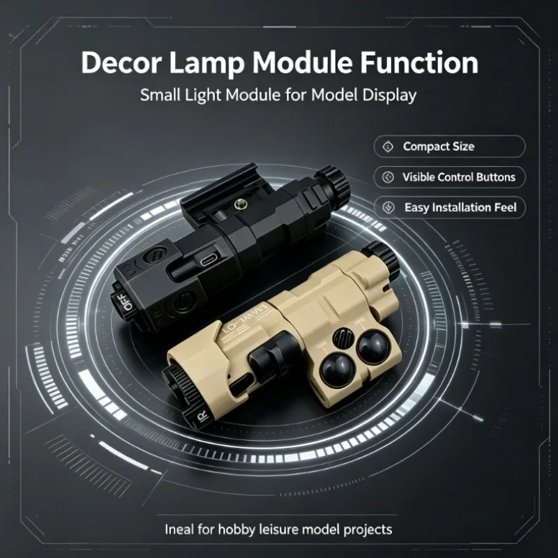 Lightweight Solid Alloy Decor Lamp Unit Two Color Appearance Easy Control Buttons Hobby Model Decor Ornament Parts