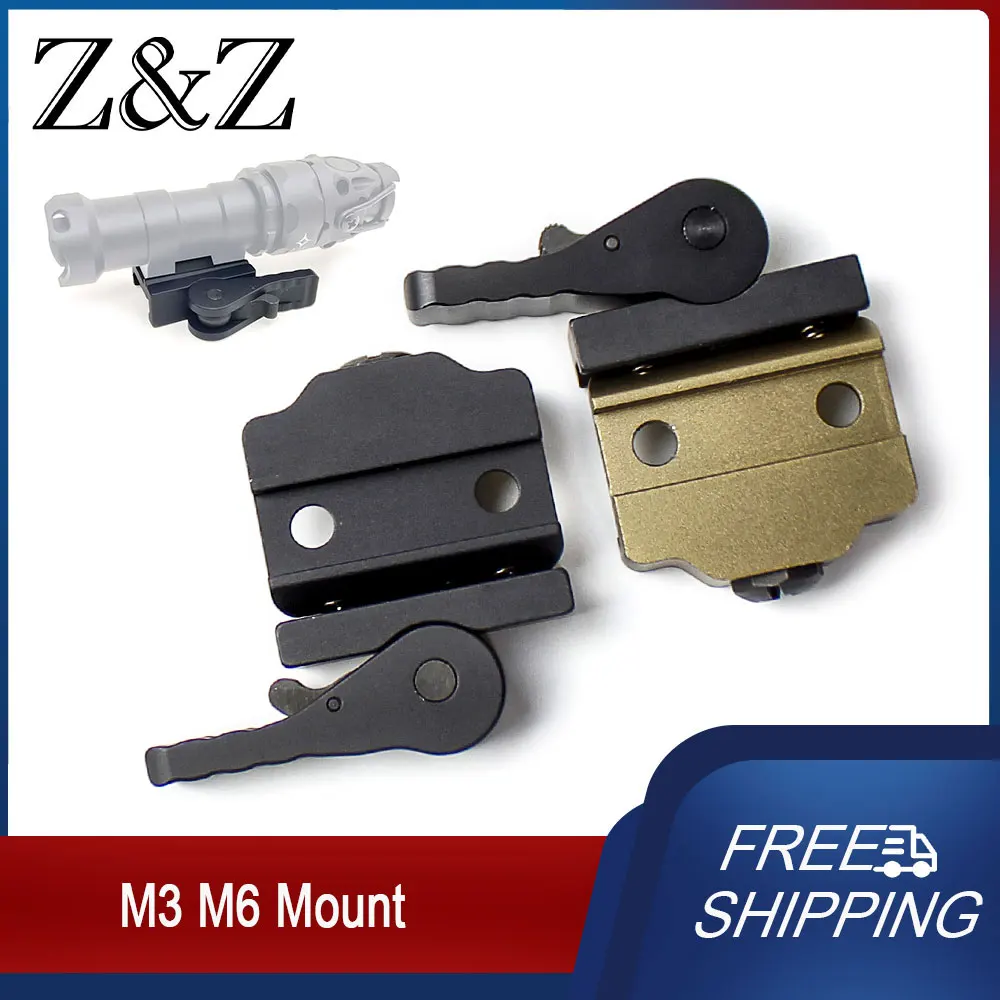 Tactical QD Quick Release Scout Light Mount Base For M300 M600 Series Adapter Hunting Weapons Light Fit 20mm Picatinny Rail