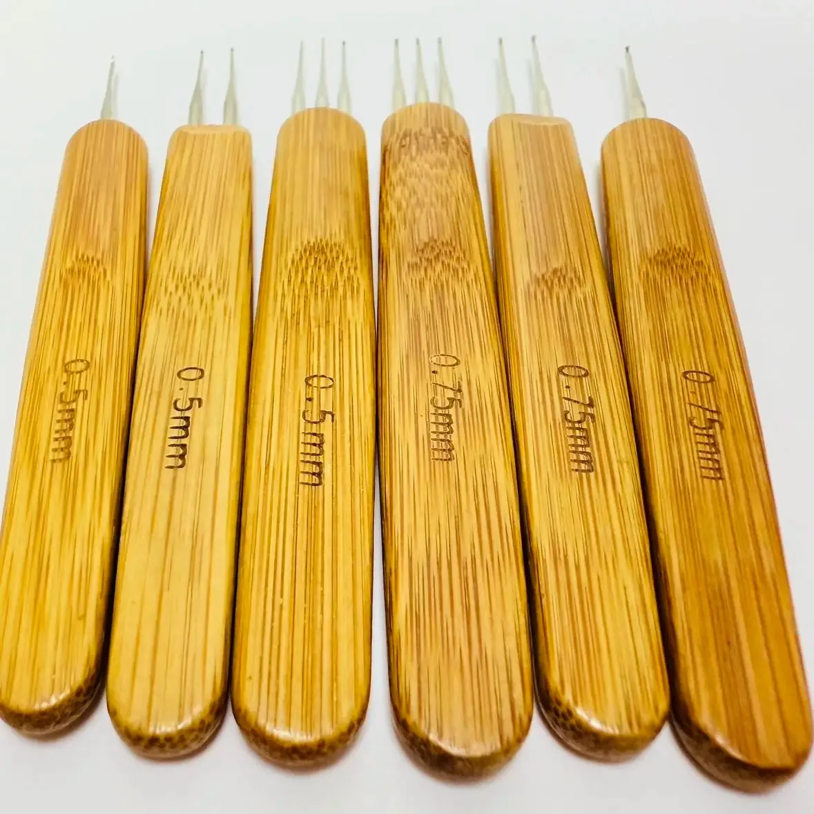 0.5mm Dreadlock Crochet Hook for Hair Dreadlock Needle Tool for Braid Bamboo 1/2/3HOOT