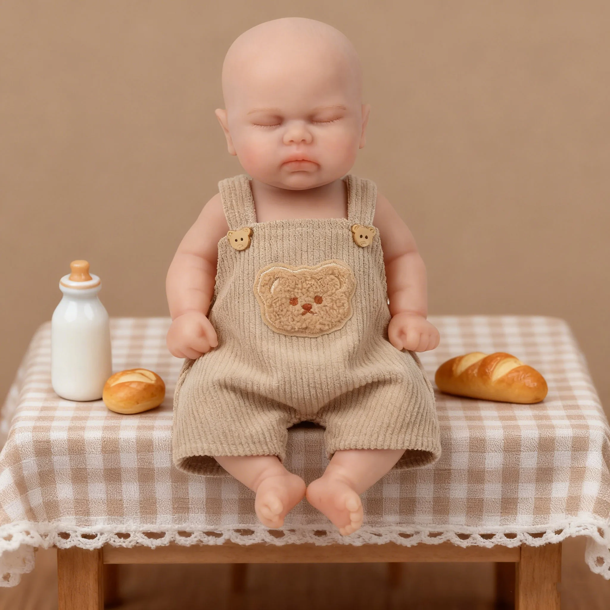 12inch No Hair Pickle Multiple clothing options Cute Full Solid Silicone Flexible Elastic  Lifelike Reborn Doll for Collectors