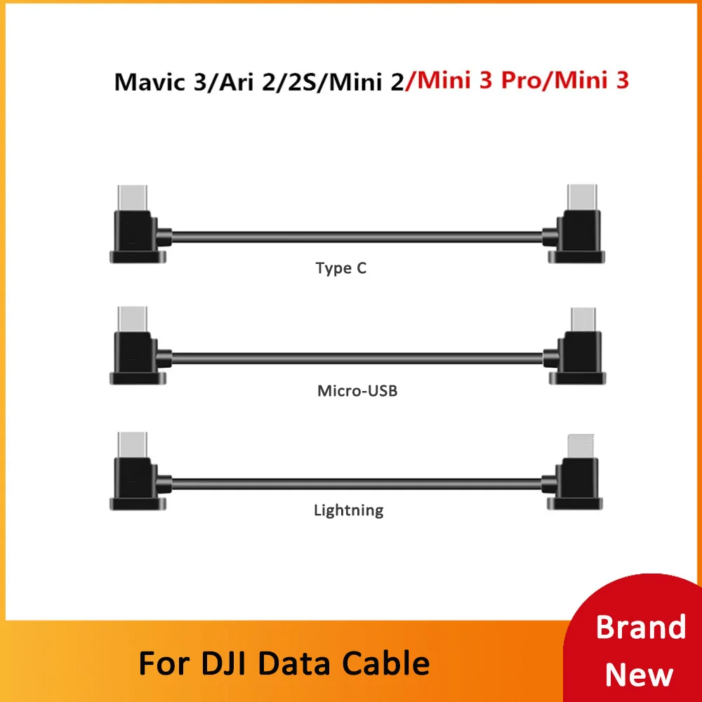 15CM Data Cable For DJI Mavic/2S/Mavic 3/Mini 2/SE/Air2/Zoom/Spark Drone Remote Controller Tablet Phone Type-C Micro-USB Cable