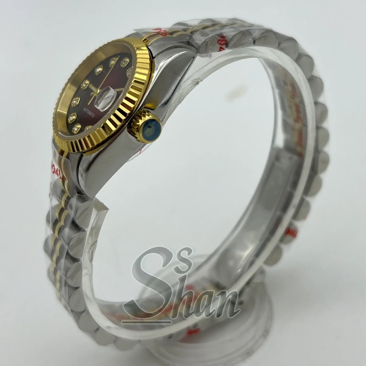 26mm women's gold and silver luxury mechanical watch NH05 movement diamond index dial sapphire glass date at 3 o 'clock
