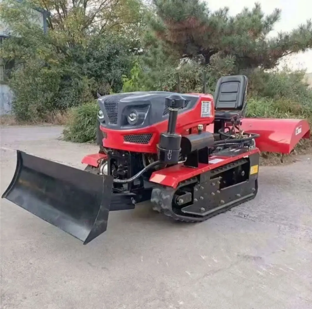 25Hp Multi-Functional Small Crawler Rotary Tiller Ditching Fertilizer Applicator Orchard Shed Rides Micro-Tillage Machine