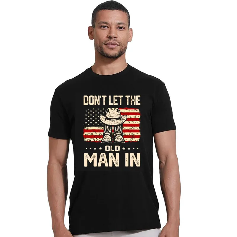 �Mein Hund hat gesagt: Du bist eine Schlampe“ – Grafik-T-Shirt für Damen und Herren, Y2K, lustig, „Don't Let The Old Man in Us“-Flaggen-Spruch-T-Shirt, Neuheit, Geschenk, Oberteile – Detail 10