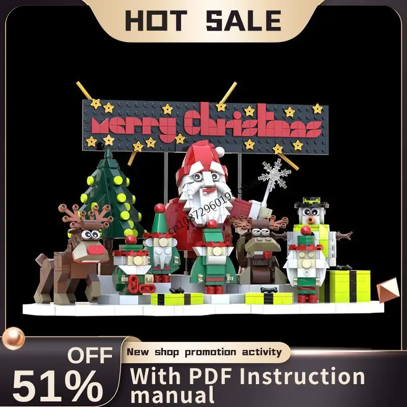 

New 1157Pcs Hot Selling Christmas Series Moc Santa Claus Decoration Model Blocks Diy Creative Ideas Kids Toys Birthday Gifts