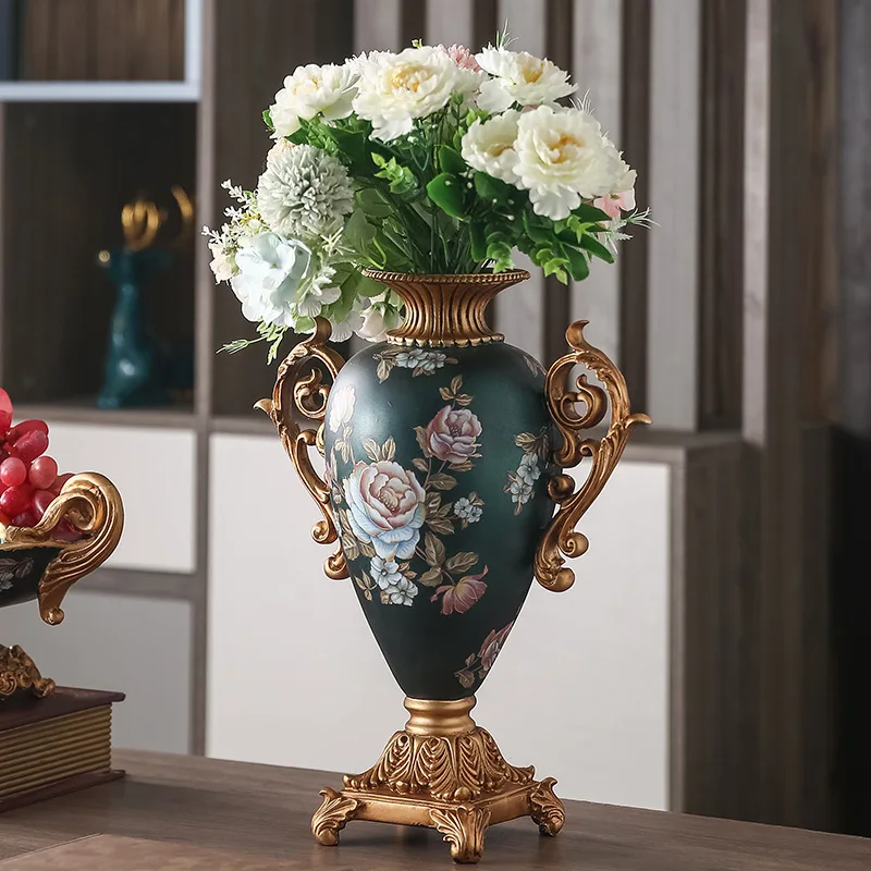 

European style living room soft vase decoration American style dining table TV cabinet porch decoration flower flower arrangemen