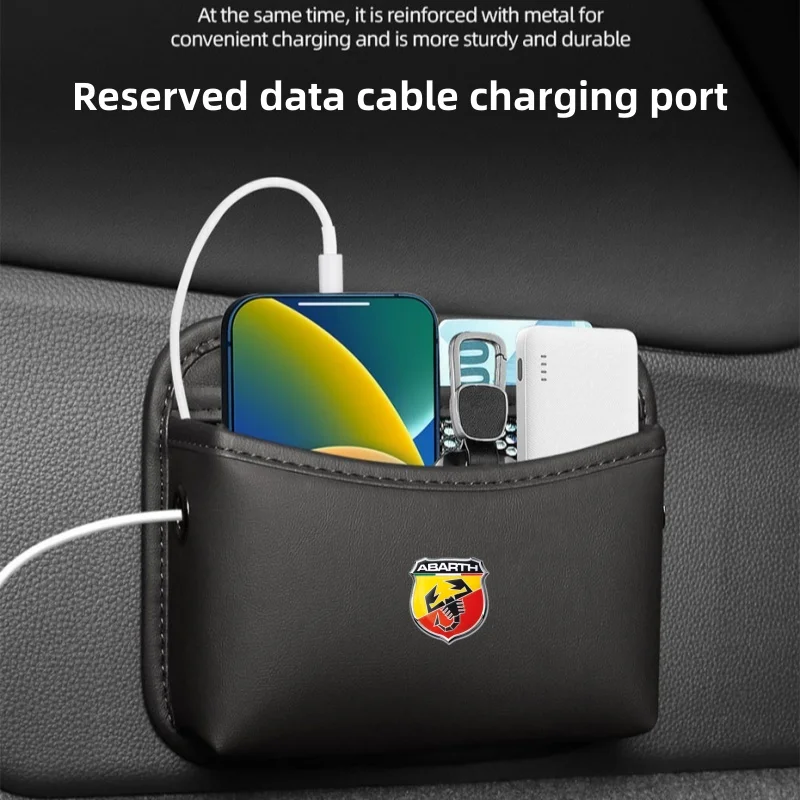 

Self-adhesive car storage bag sticky storage bag For Fiat Abarth 595 Abarth 500 abarth 124 spider car Accessories
