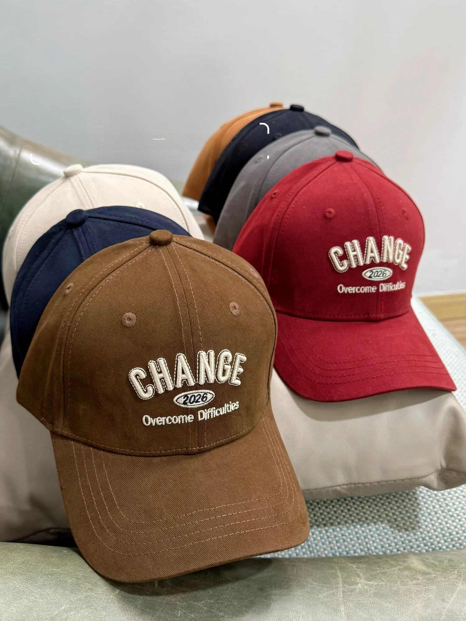 jfront-キャンディーコットンフリース野球帽ハードトップ通気性のあるつば広帽子韓国スタイル顔痩せ秋冬ユニセックス