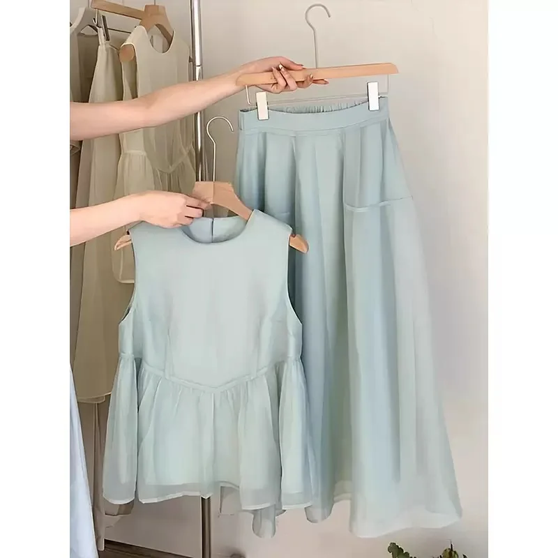 

Summer Fashion Outfit Blue Dress Set Women's Clothing Travel Wear New 2025 Stylish Ensemble Casual Chic Women's Set