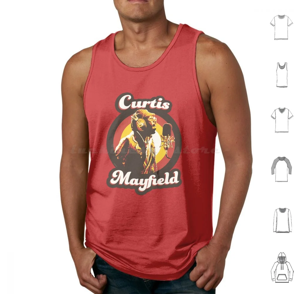 Curtis Mayfield 70s Funky Soul Tank Tops Vest Sleeveless Curtis Mayfield Curtis Mayfield Curtis Mayfield Soul Music
