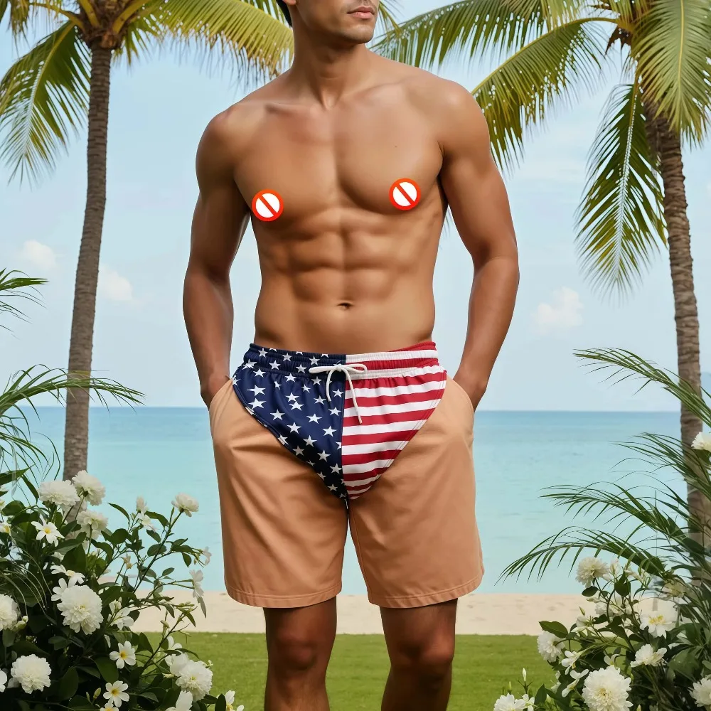 American-style Fun and Creative 3D Sport Quick-dry Breatha Men's Beach Shorts Outdoor Leisure Surfing Shorts parent-child Cloth