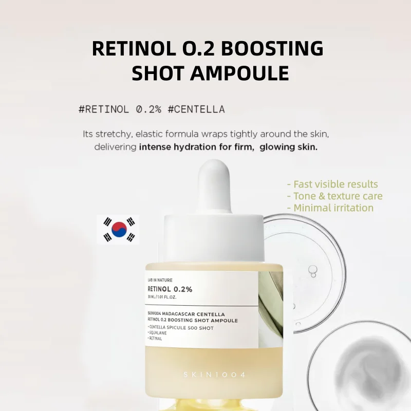 Ampolla Facial Coreana con Retinol 0.2% y Centella Asiática, Sérum para la Elasticidad de la Piel, Líneas Finas y Firmeza, Producto de Belleza para el Cuidado de la Piel