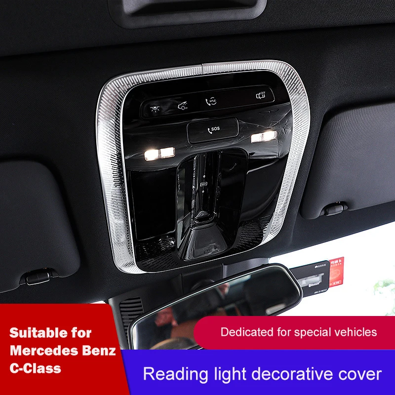

For Mercedes Benz C GLC EQE Class W206 C200 C220 C260 C300 Stainless Steel Car MK2 Roof Front Reading Lamp Trim Cover