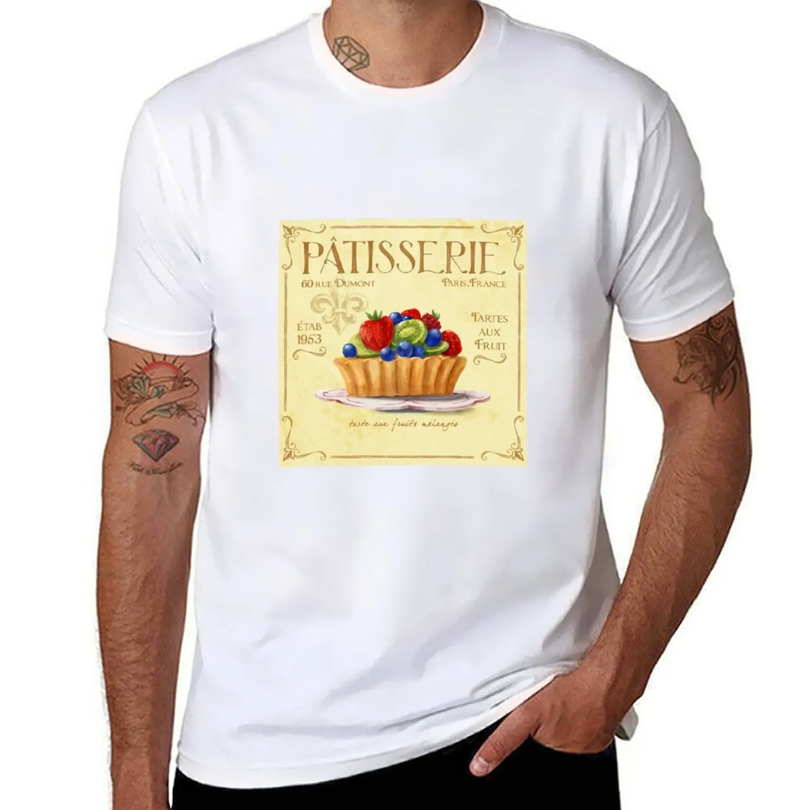 

French Patisserie Art, Fruit Tart T-Shirt man t shirt graphic t shirts designer T-Shirt