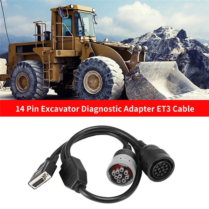 Excavator Split Connect CA3 9Pin& 14 Pin Service Cable Comm For CAT ET-3 457-6114 317-7485 Diagnostic Communication Adapter-A91R