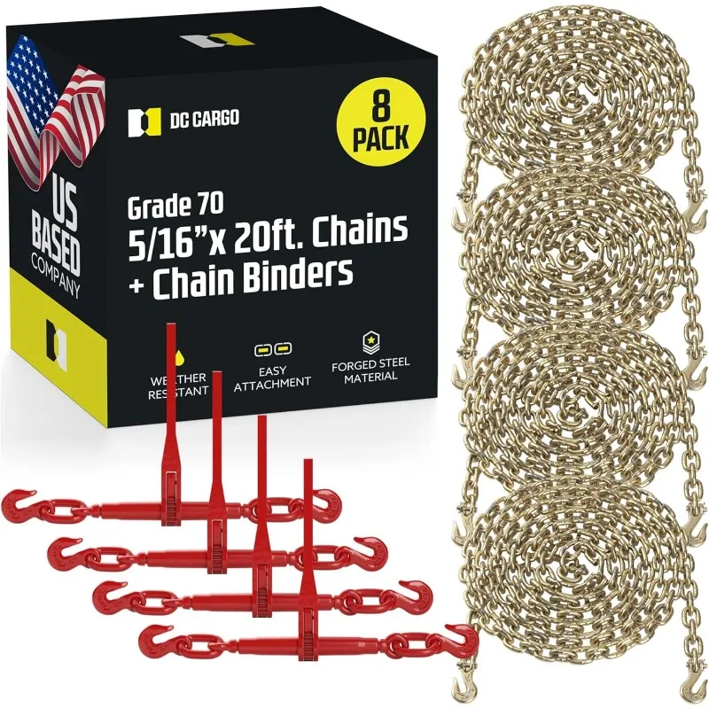 DC Cargo Chain Binder Kit (4Sets) 5/16